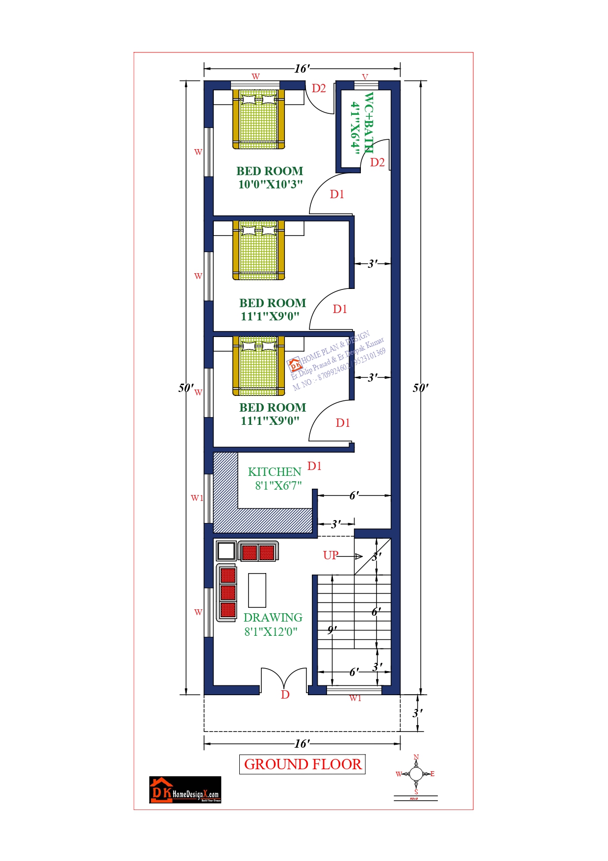 16X50 Affordable House Design DK Home DesignX