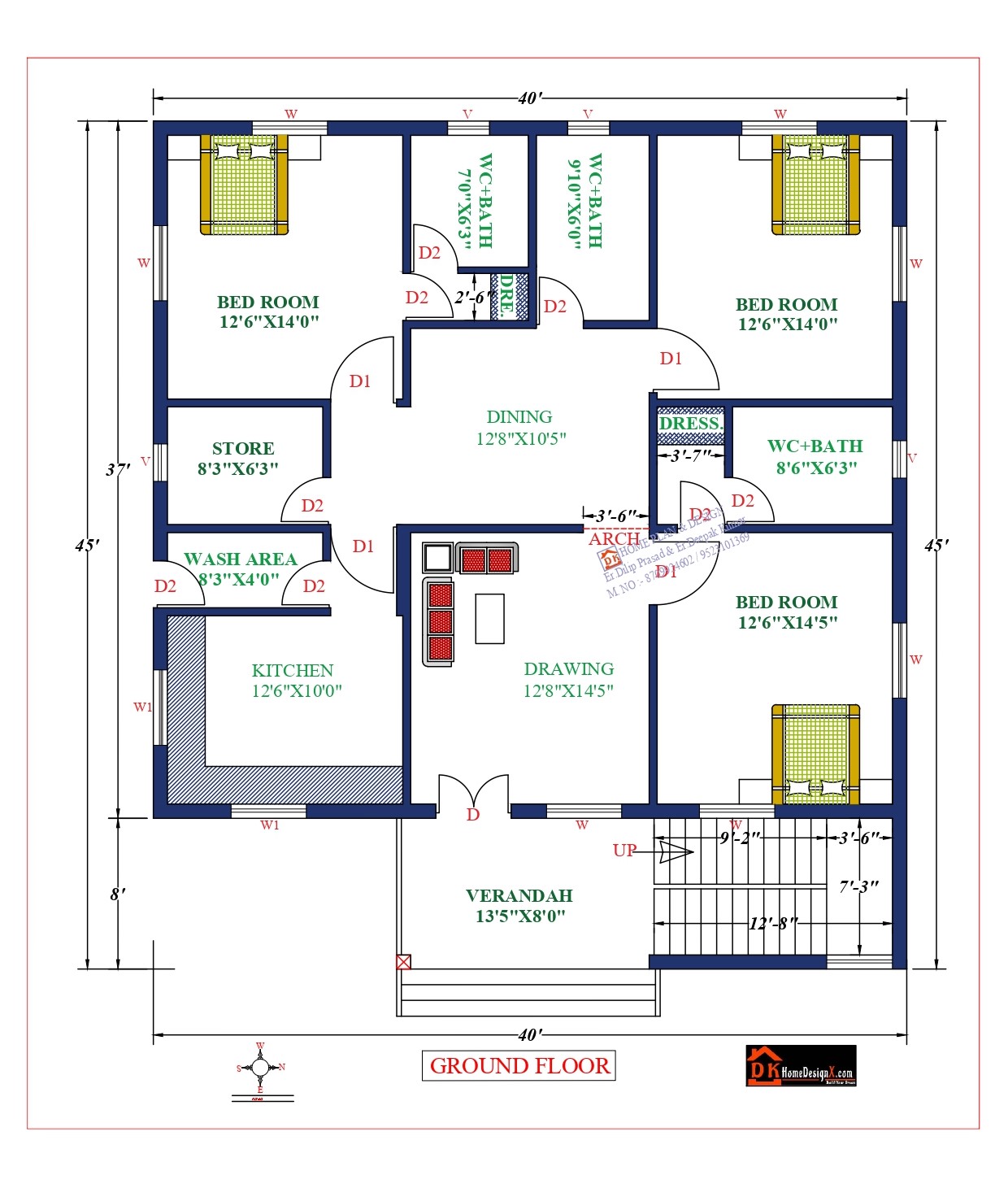 40X45 Affordable House Design DK Home DesignX 40x45-affordable-house-design-dk-home-designx