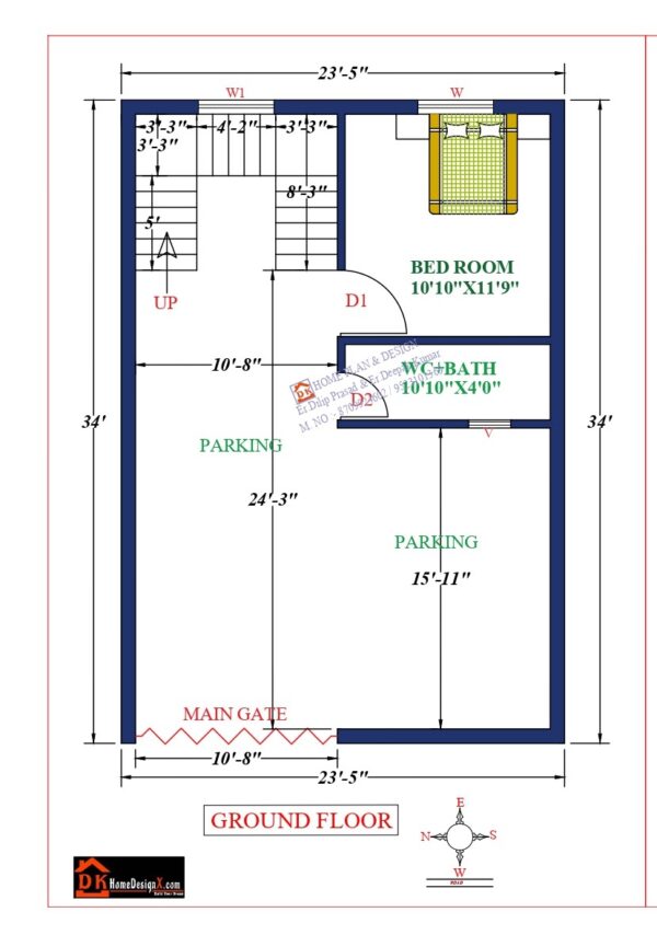 24X37 Affordable House Design