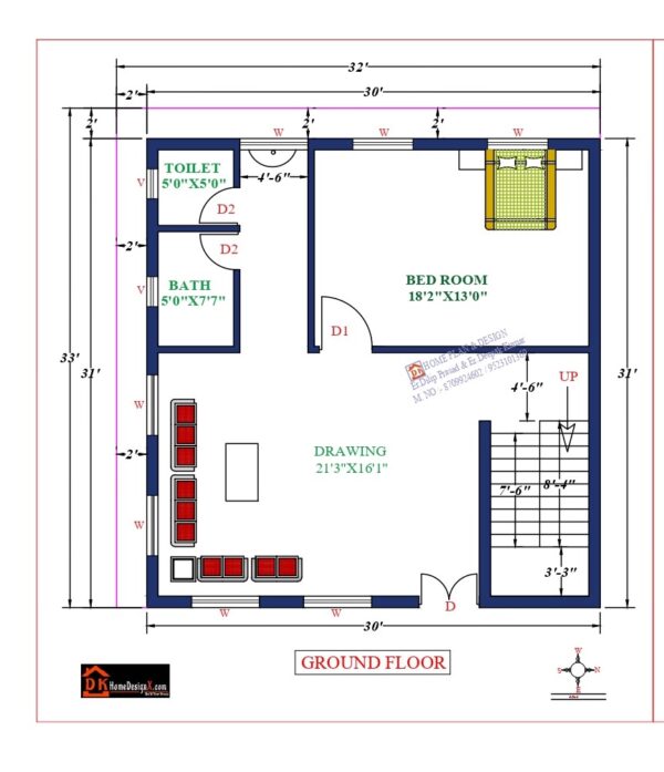 30X35 Affordable House Design