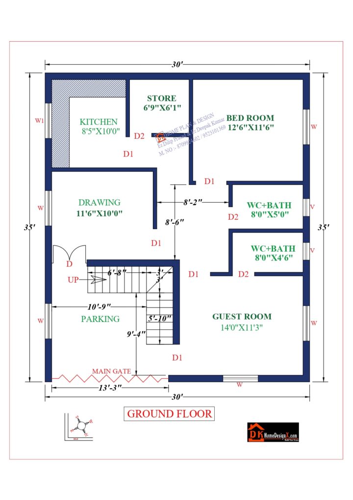 30X35 Affordable House Design