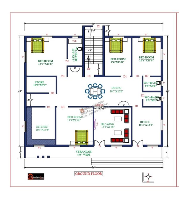 50X44 Affordable House Design
