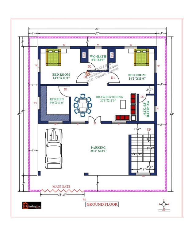 43X40 Affordable House Design