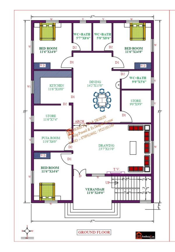 37X55 Affordable House Design