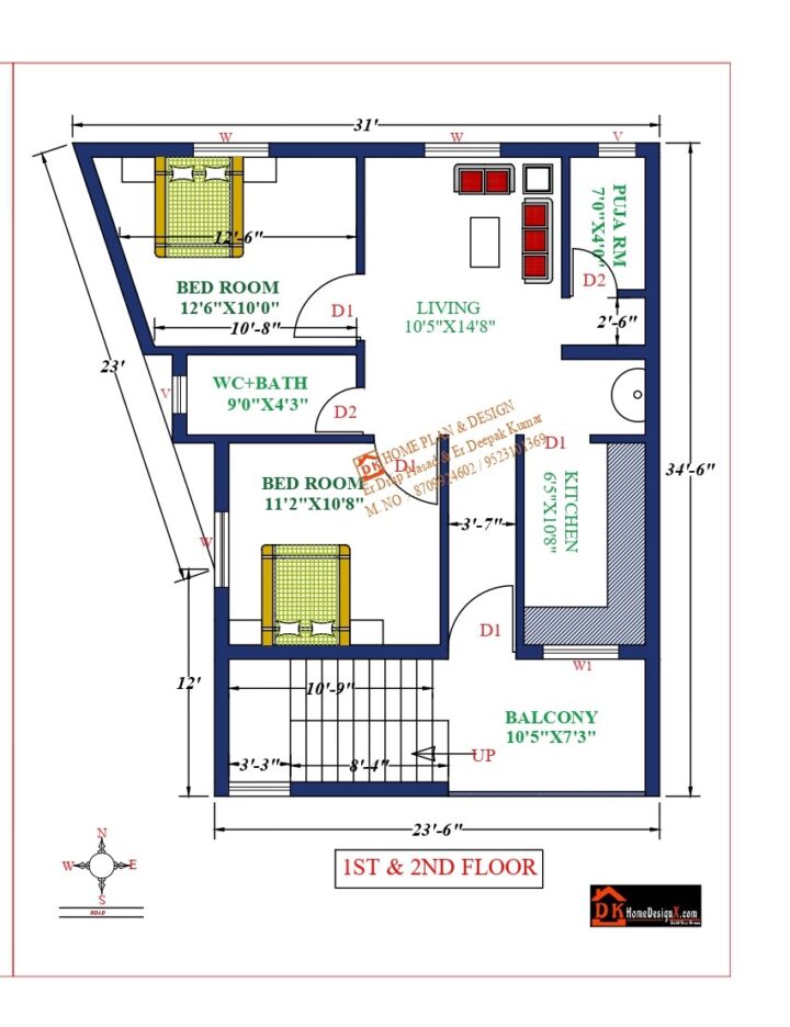 31X35 Affordable House Design - Image 2