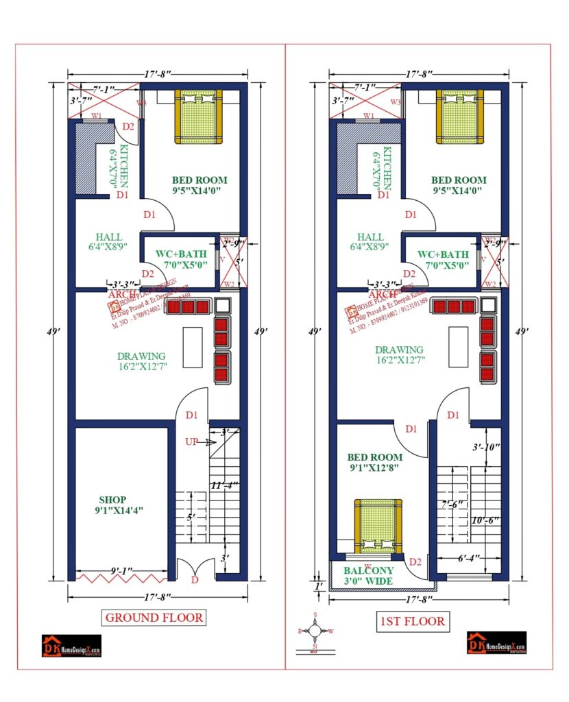 18X49 Affordable House Design DK Home DesignX 18x49-affordable-house-design-dk-home-designx