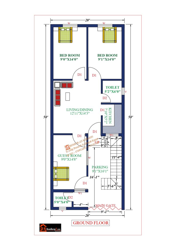 20X50 Affordable House Design