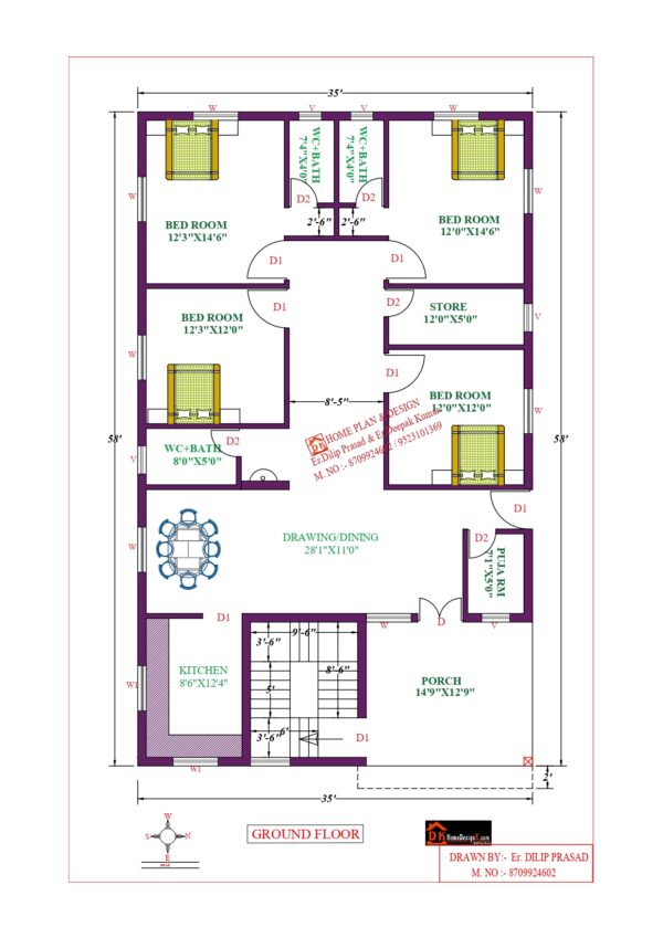 35X58 Affordable House Design
