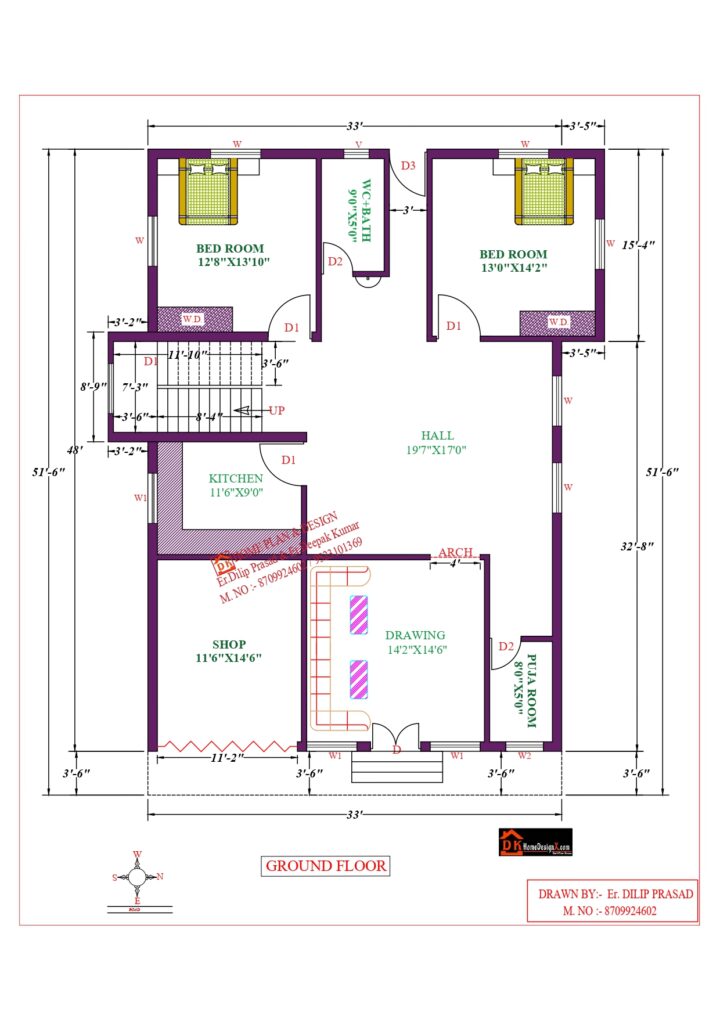 40X52 Affordable House Design