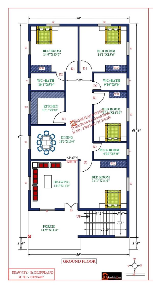 30X71 Affordable House Design