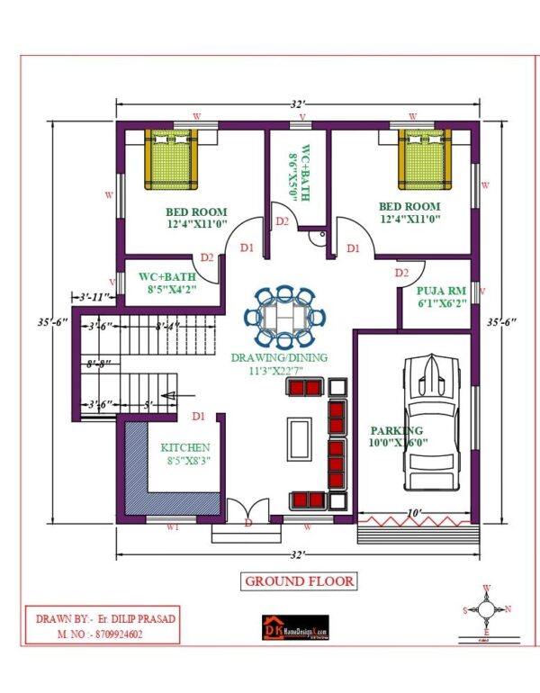 36X39 Affordable House Design