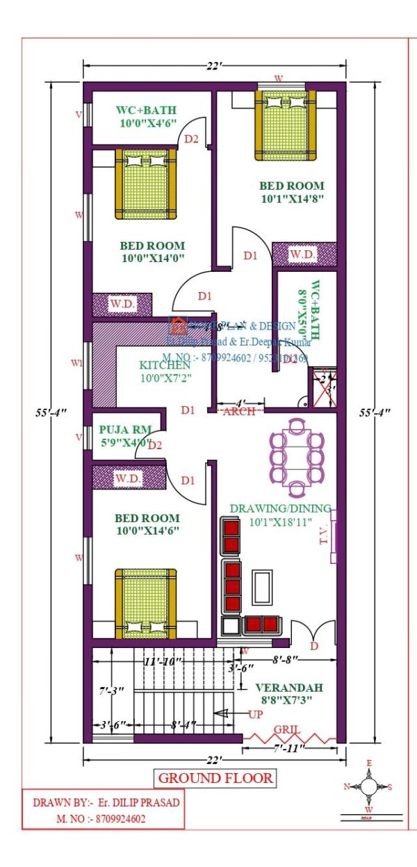 22X56 Affordable House Design