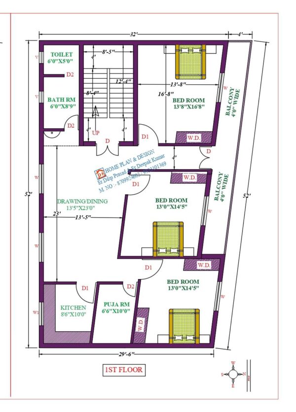 32X52 Affordable House Design