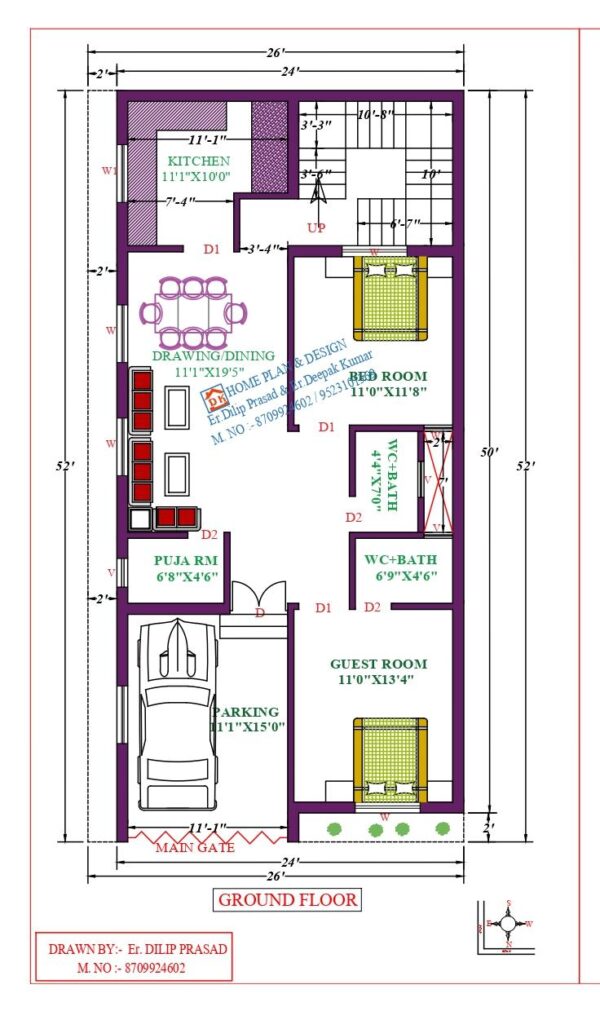 24X52 Affordable House Design