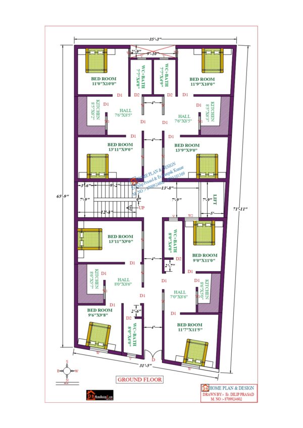 36X66 Affordable House Design