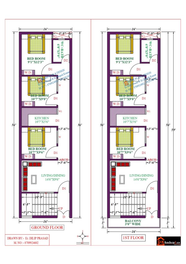 16X56 Affordable House Design
