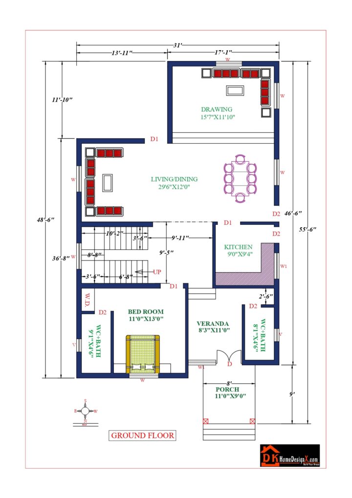 31X56 Affordable House Design - DK Home DesignX