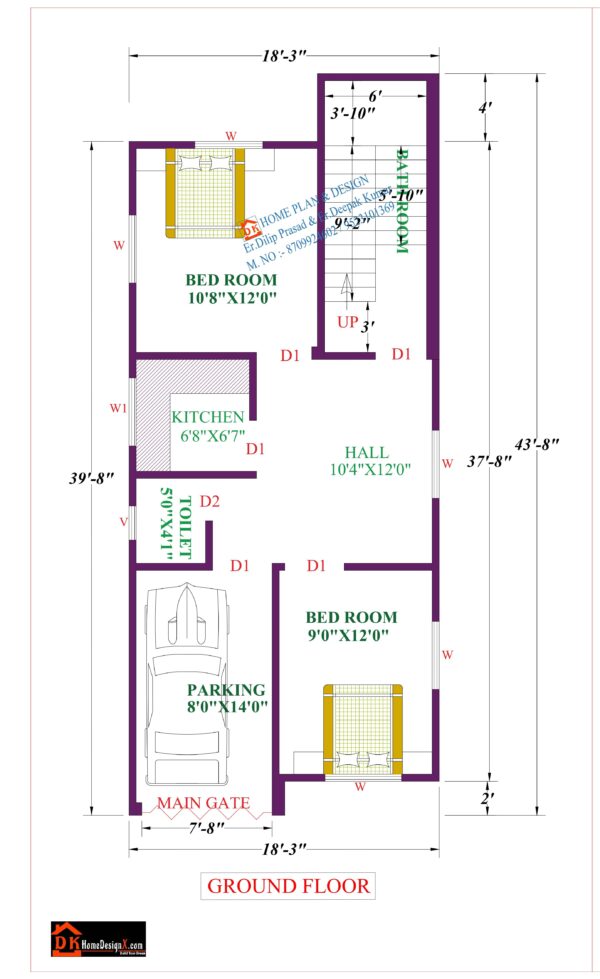 19X45 Affordable House Design