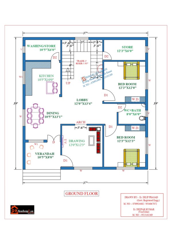 37X39 Affordable House Design