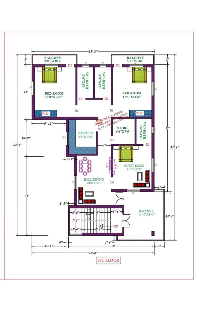 36X55 Affordable House Design - Image 2