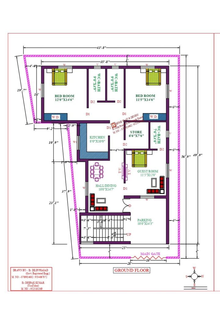 36X55 Affordable House Design