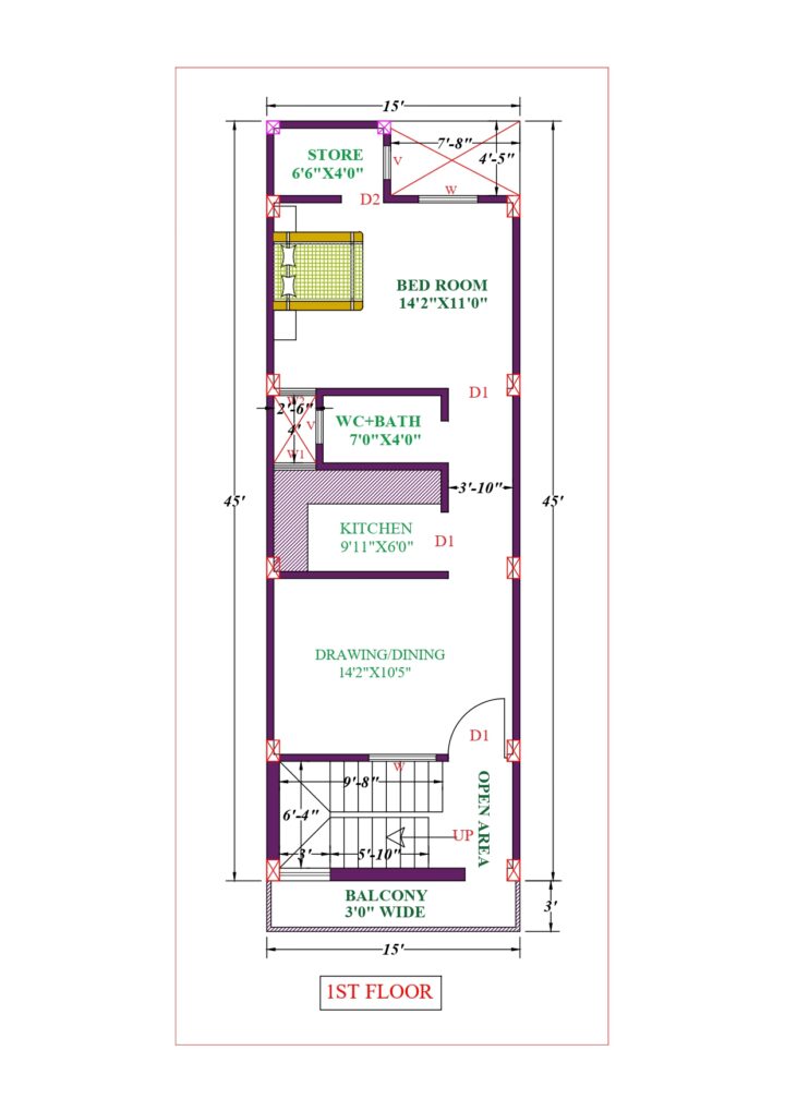 15X45 Affordable House Design - Image 2