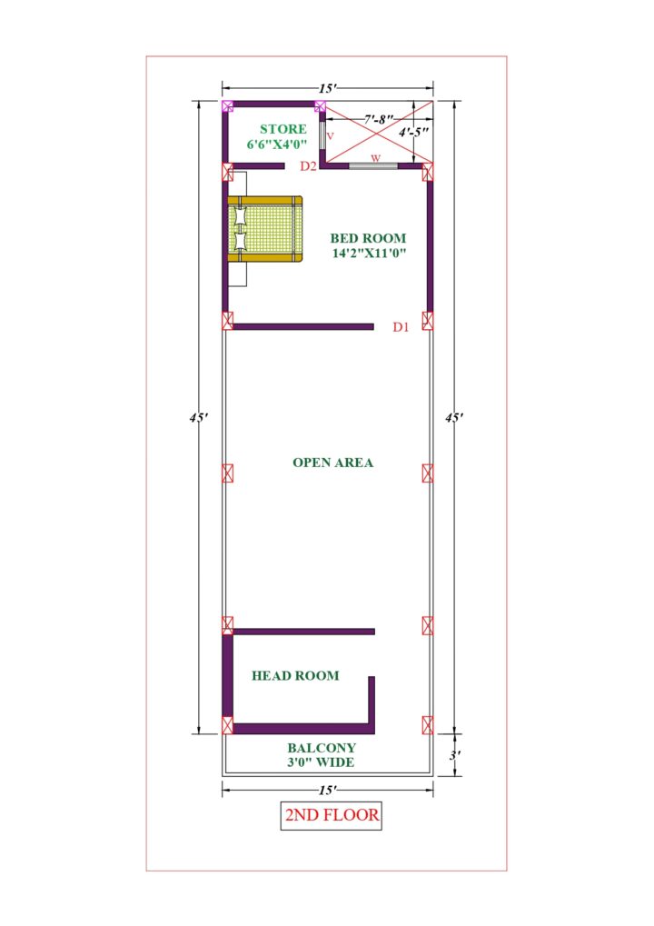 15X45 Affordable House Design - Image 3
