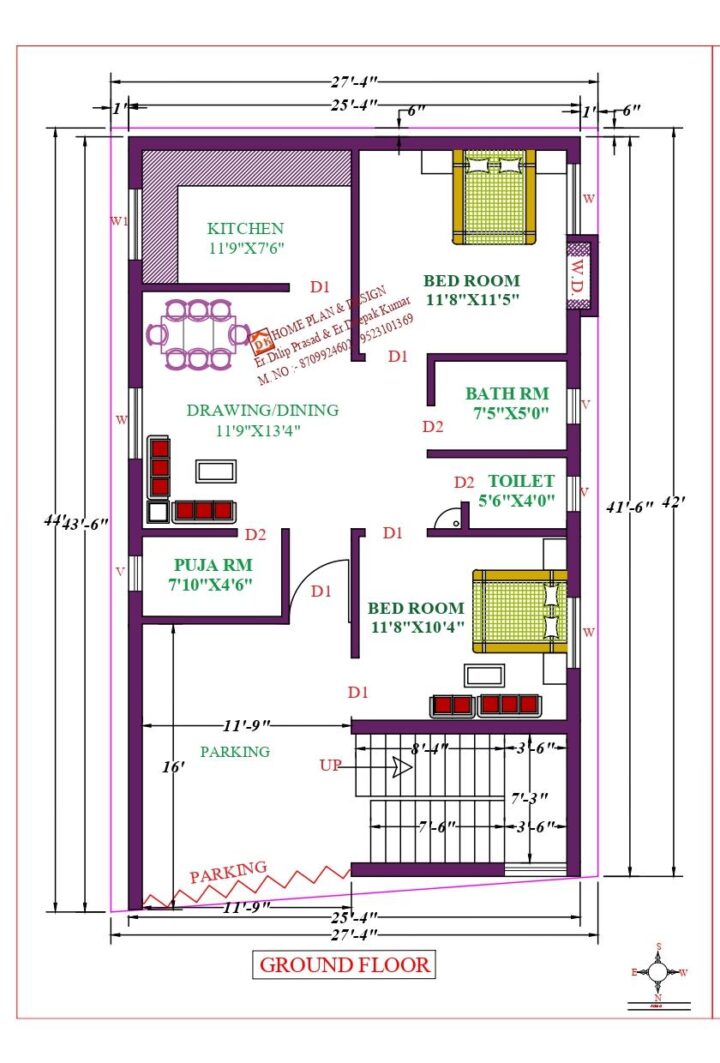 26X44 Affordable House Design