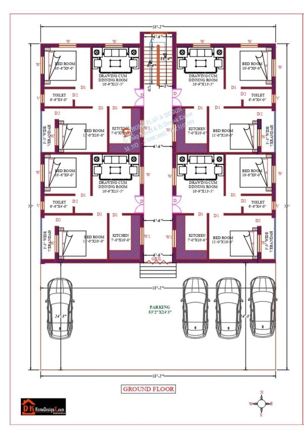 54X74 Affordable House Design