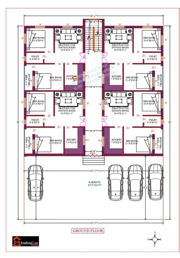 54X74 Affordable House Design