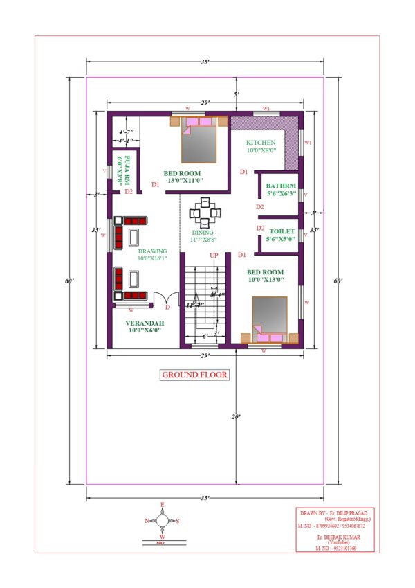 29X35 Affordable House Design