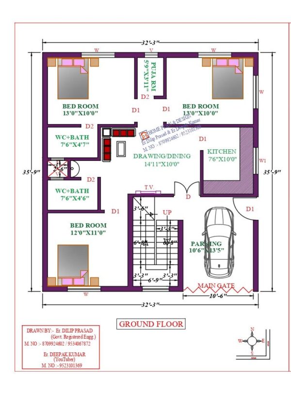 33X36 Affordable House Design