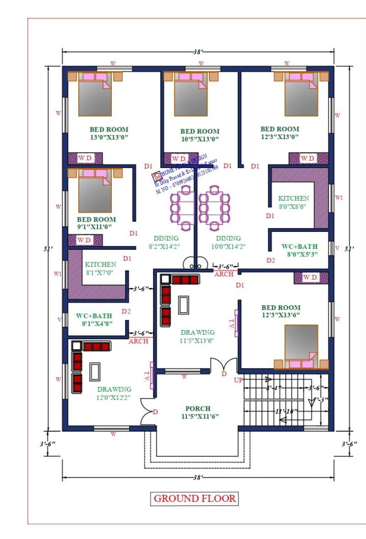 38X54 Affordable House Design