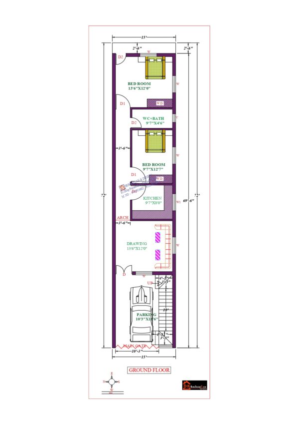 15X72 Affordable House Design