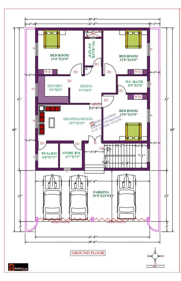 40X60 Affordable House Design