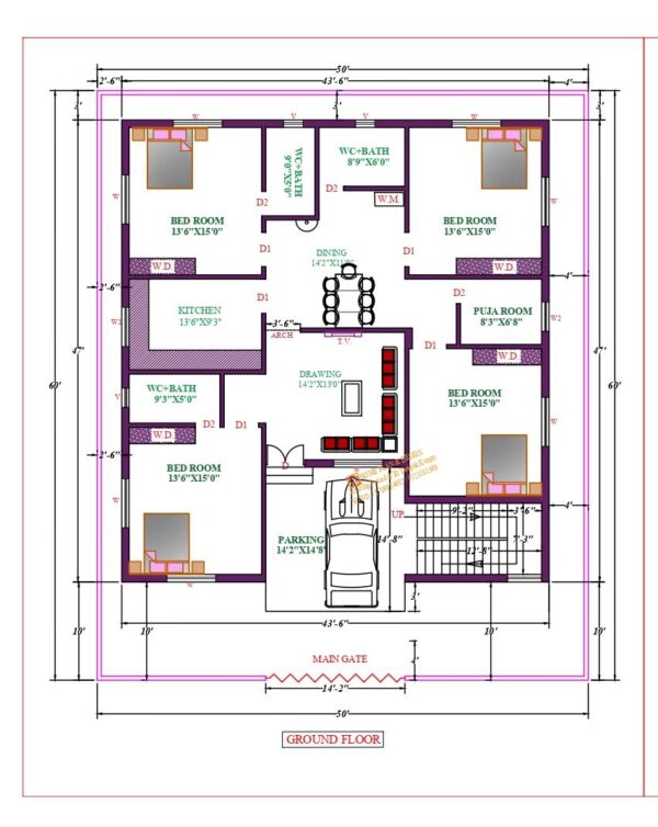 50X60 Affordable House Design