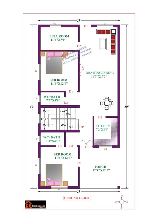 25X50 Affordable House Design