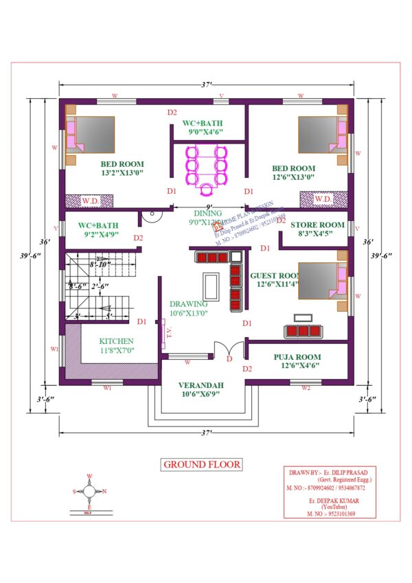 36X37 Affordable House Design