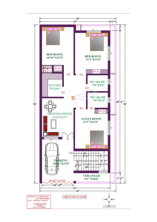 26X54 Affordable House Design