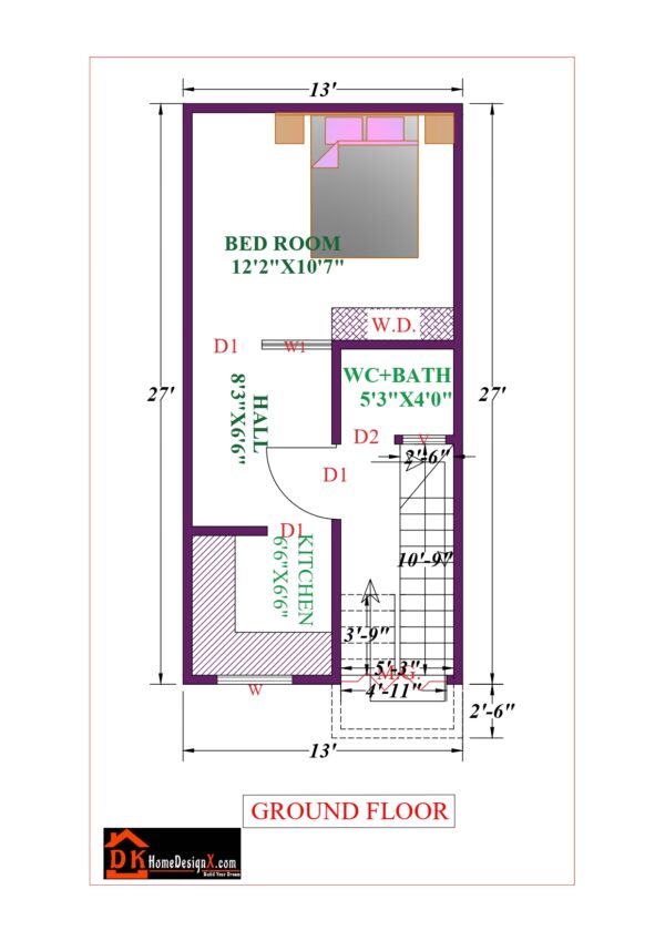 13X27 Affordable House Design