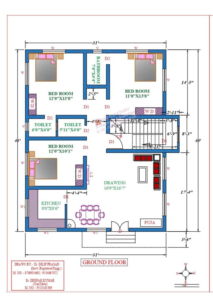 33X47 Affordable House Design - Image 2
