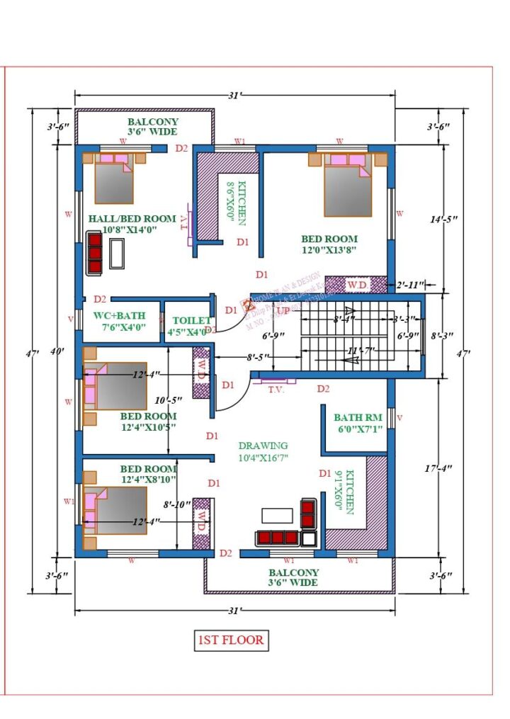 33X47 Affordable House Design