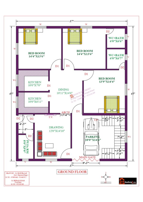 37X45 Affordable House Design