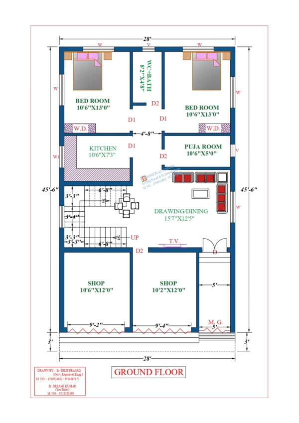 28X46 Affordable House Design