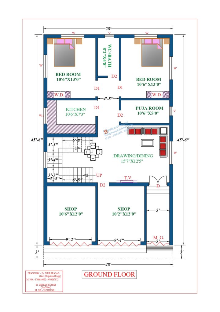 28X46 Affordable House Design