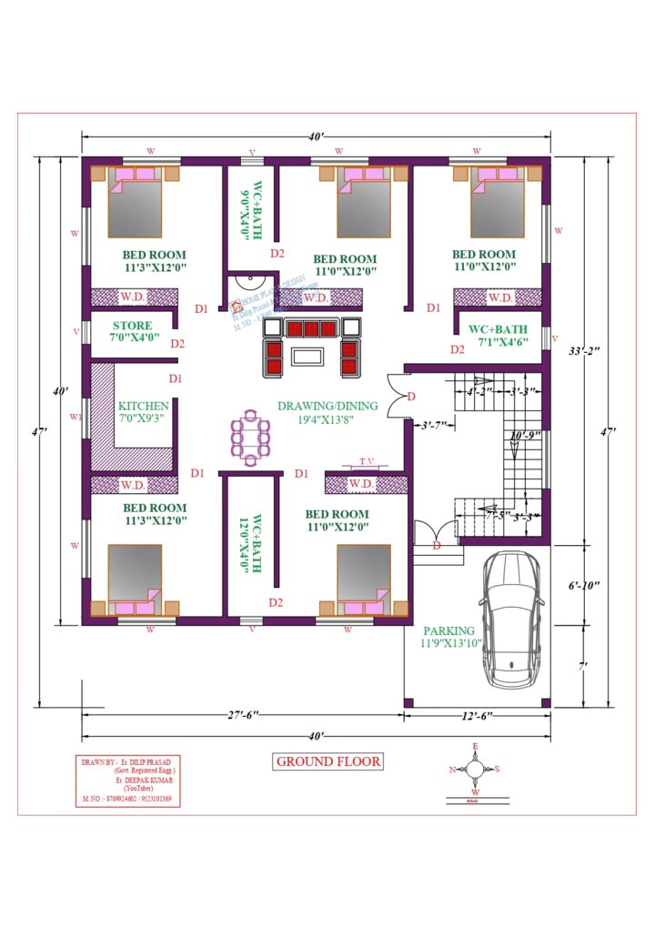 40X47 Affordable House Design