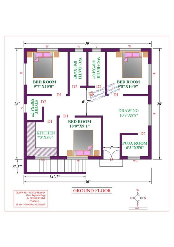 30X26 Affordable House Design