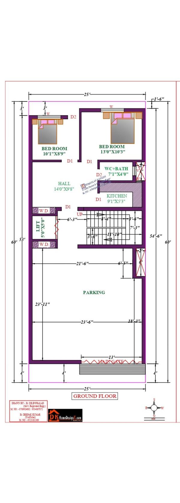 25X60 Modern Building Design