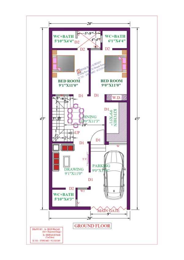 20X45 Affordable House Design