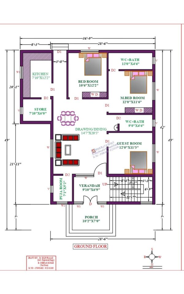 37X49 Affordable House Design